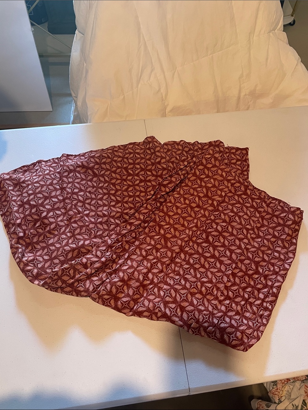 Maurices Rust and Cream Patterned Skirt